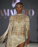 NOOR Dress – Gold Handmade Crochet Dress