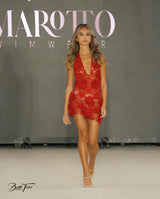 KAIA Dress – Red Handmade Crochet Mini Dress